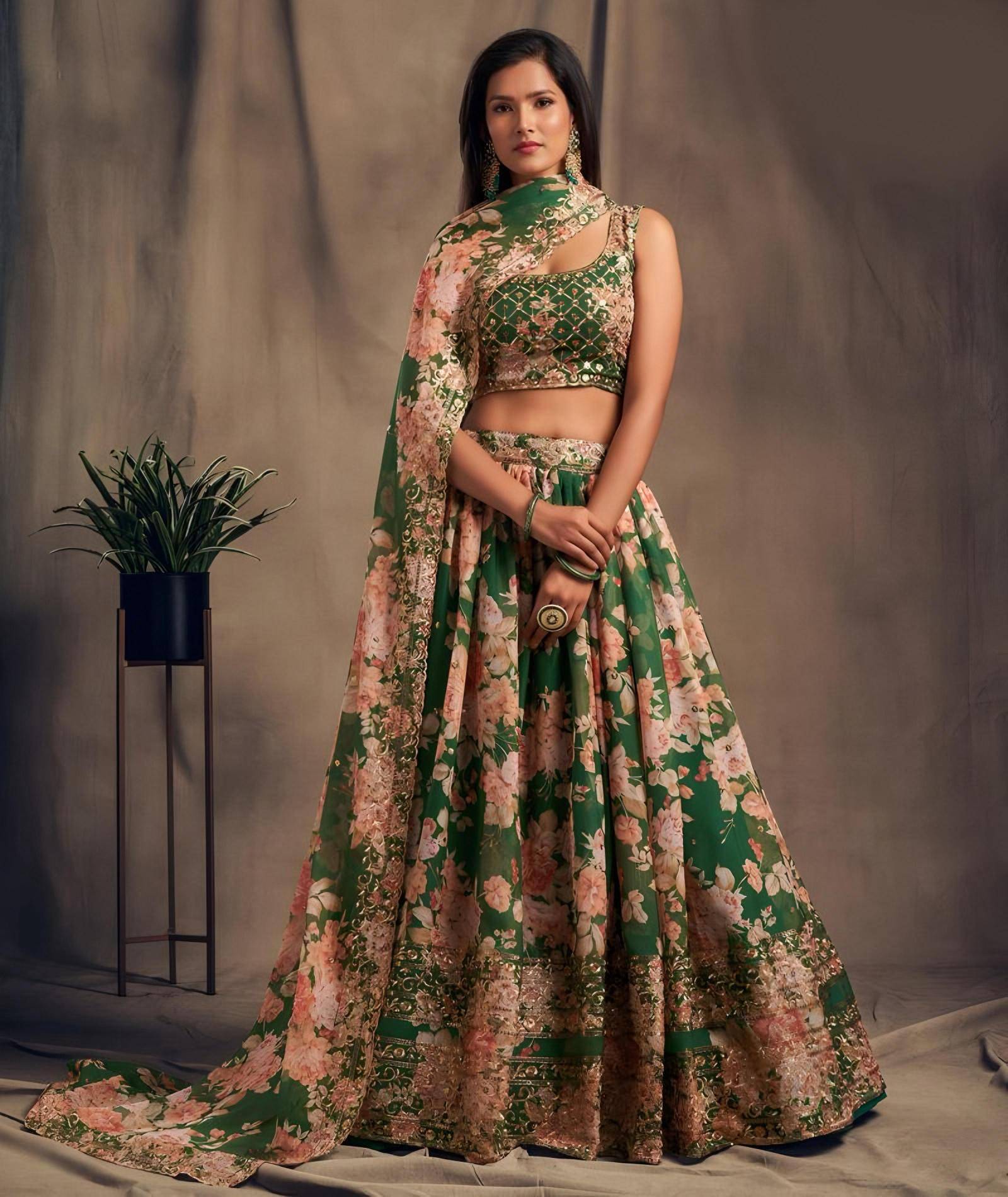 MC9202 ORGENZA Lehenga Choli Wholesalers in Ahmedabad